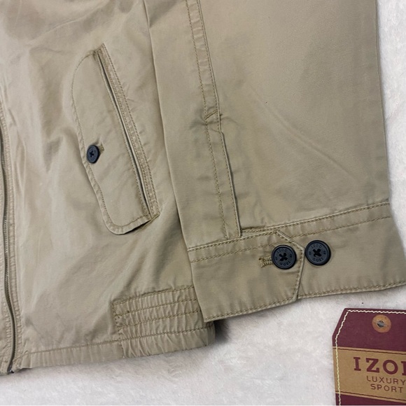 Izod Luxury Sport Hunter Barracuda Jacket Full Zip Khaki Brown Men’s Size XL - Picture 5 of 14